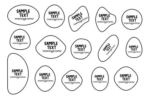 Geometric objects round oval linear, title design frame for text, black, fo.. Stock Illustration