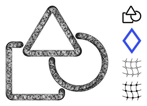 Geometric Objects Web Vector Mesh Illustration Illustrazione stock