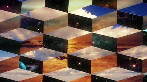 Geometric Ocean Space Sky Clouds Mixed Landscapes Perspectives Stock Footage 226996537