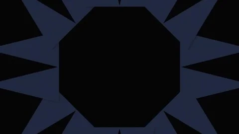Geometric Octagon Pattern Animating With Dark Blue Triangles During Futuris.. Stock Footage 340942766