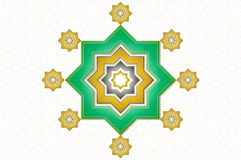 Geometric Octagram Star Composition Background Intricate Symmetrical Pattern Stock Illustration