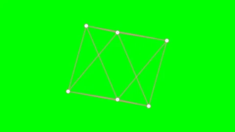 A geometric octahedron structure displayed against a vibrant green background Video stock 340905127