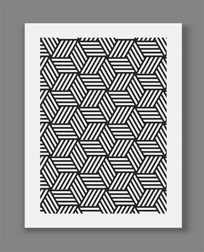 Geometric optical cube pattern art. Vector illustration Stock Illustration
