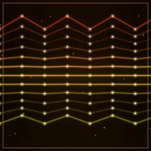 Geometric orange and yellow abstract wave lines pattern background Stock Footage 345689932