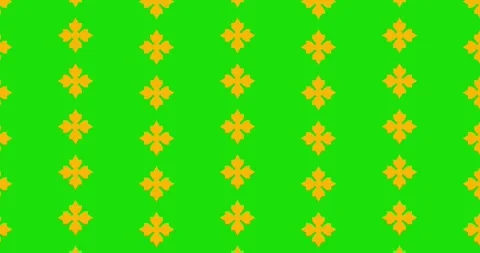 Geometric Orange Flower Pattern on a Green Background 스톡 동영상 309892885