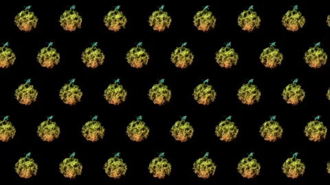 Geometric Orange Fruit Pattern on Dark Background, Seamless Loop 動画素材 330356457
