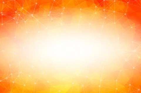 Geometric Orange Polygonal background molecule and communication. Connected l Stock Illustration