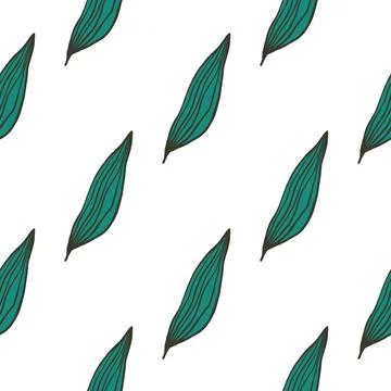 Geometric organic line leaves pattern isolated on white background. Stock Illustration