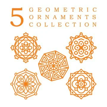 Geometric ornament element collection Stock Illustration
