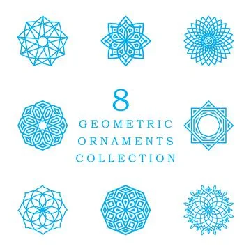 Geometric ornament element collection Stock Illustration