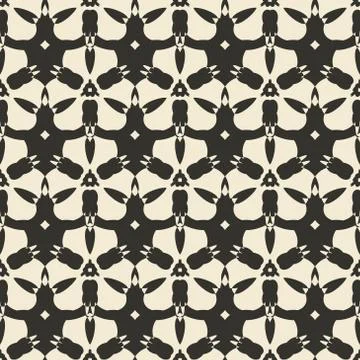 Geometric ornament seamless pattern.  Monochrome design template seamless bac Stock Illustration