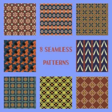 Geometric ornament seamless pattern.  Textile design template seamless Stock Illustration