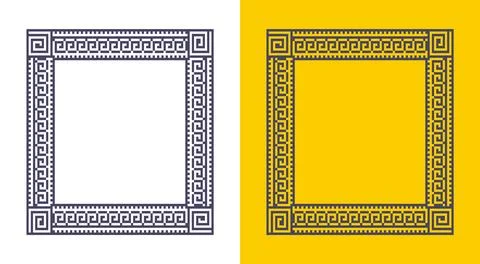 Geometric ornament in the shape of a square. Stock Illustration