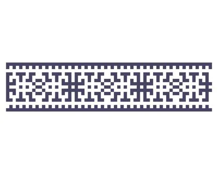 Geometric ornament on a white background. Stripe with a pattern. Stock Illustration