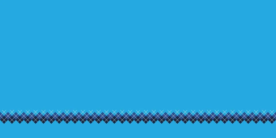 Geometric Ornamental Horizontal Checked Pattern on Light Blue Background Stock Illustration