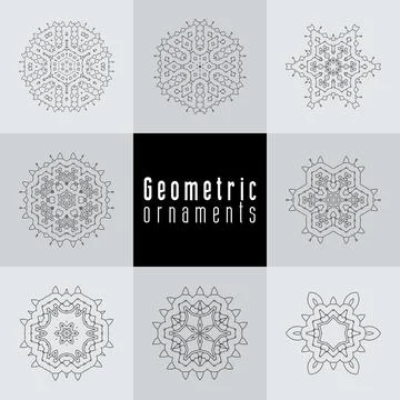 Geometric ornaments design set vector Illustrazione stock