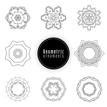 Geometric ornaments design set vector Illustrazione stock