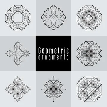 Geometric ornaments design set vector Stock-Illustration