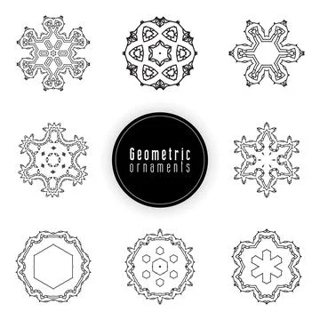 Geometric ornaments design set vector Illustrazione stock