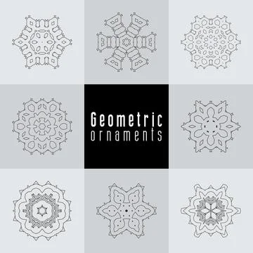 Geometric ornaments design set vector Illustrazione stock