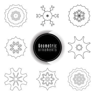 Geometric ornaments design set vector Stock Illustration