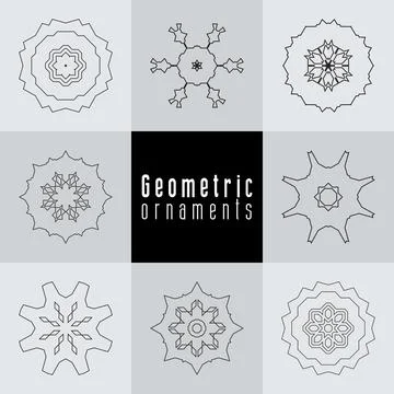 Geometric ornaments design set vector Illustrazione stock