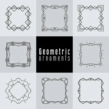 Geometric ornaments design set vector Stock Illustration