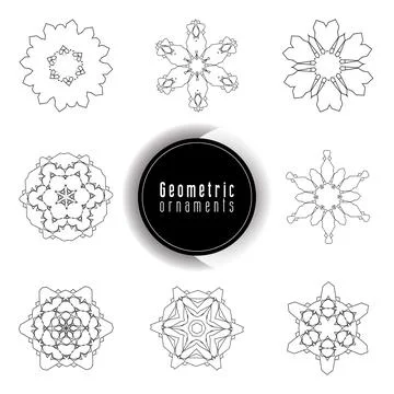Geometric ornaments design set vector Stock Illustration