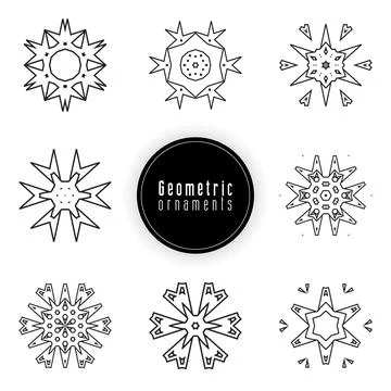 Geometric ornaments design set vector Stockillustratie