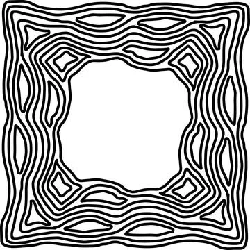 Geometric ornate simple frame. Vector black and white illustration. Stock Illustration