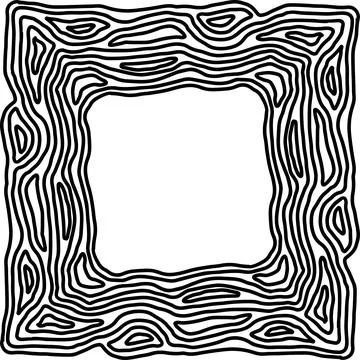 Geometric ornate simple frame. Vector black and white illustration. Stock Illustration