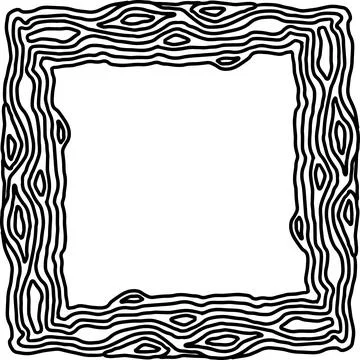 Geometric ornate simple frame. Vector black and white illustration. Stock Illustration