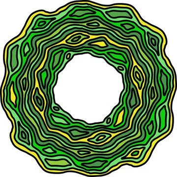 Geometric ornate simple frame. Vector green illustration. Stock Illustration