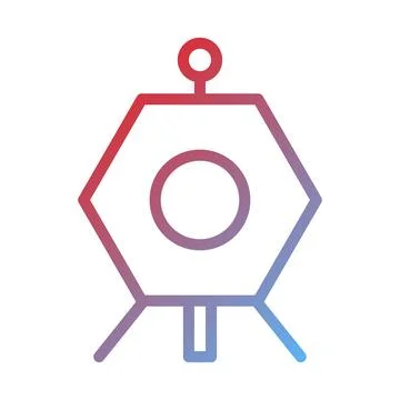 Geometric Outline of a Hexagonal Structure Icon Stock Illustration