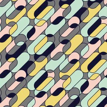 Geometric outline shapes seamless pattern Stock Illustration