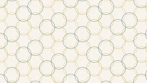 Geometric overlapping circles pattern with gradient outlines on plain backg.. Stock Illustration