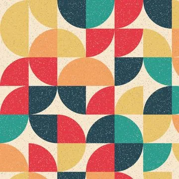 Geometric overlapping circles pattern vibrant colors abstract design Stock Illustration