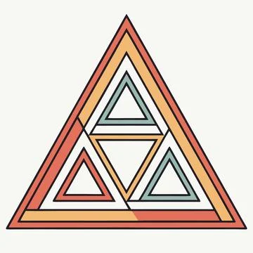 Geometric Overlapping Triangles Abstract Background Flat Style Illustration Stock Illustration