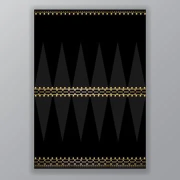 Geometric  page template for web and print, luxury design Art Deco clear and  Stock Illustration