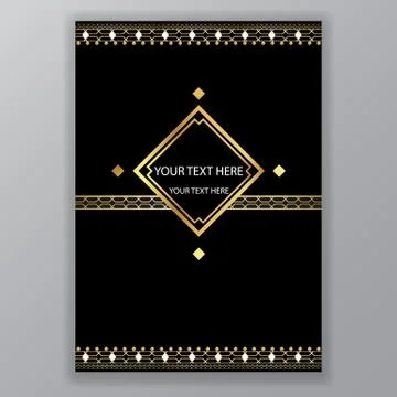 Geometric  page template for web and print, luxury design Art Deco clear and  Stock Illustration