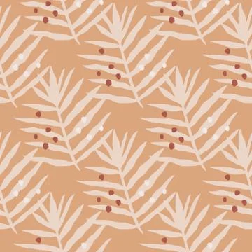 Geometric palm leaf seamless pattern. Vintage jungle foliage wallpaper. Exoti Stock Illustration