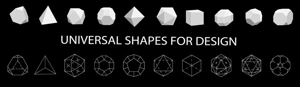Geometric parallelograms and trapeziums in vector format. Modular rhombus icons Illustrazione stock