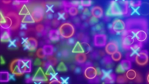 Geometric particle flying, circle, triangle, cross and square shape. Stock Footage 211695629