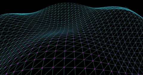 Geometric particle mesh network with glowing nodes and connecting lines against 動画素材 343507283