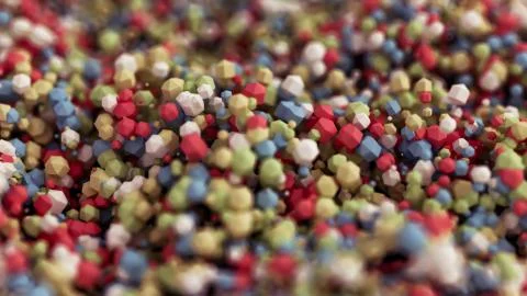 Geometric particle multicolor background. 3d illustration, 3d rendering Иллюстрация