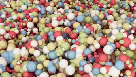 Geometric particle multicolor background. 3d illustration, 3d rendering. 스톡 일러스트