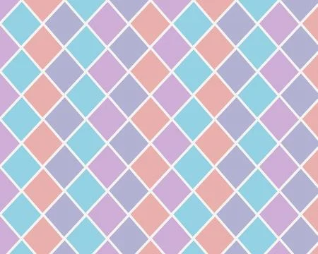Geometric pastel diamond pattern with repeating colorful tiles, creating a .. Stock Illustration