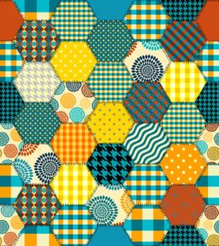 Geometric patchwork pattern of a squares. Stock Illustration