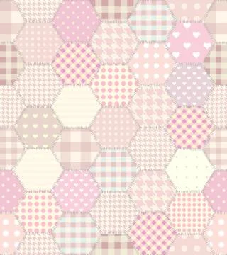 Geometric patchwork pattern of a squares. Illustrazione stock