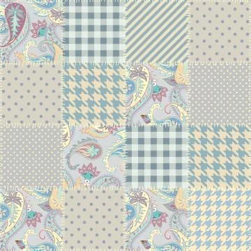 Geometric patchwork pattern of a squares. Stock Illustration